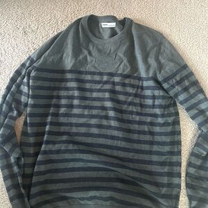 Sonoma Men's Green and Black Striped Shirt